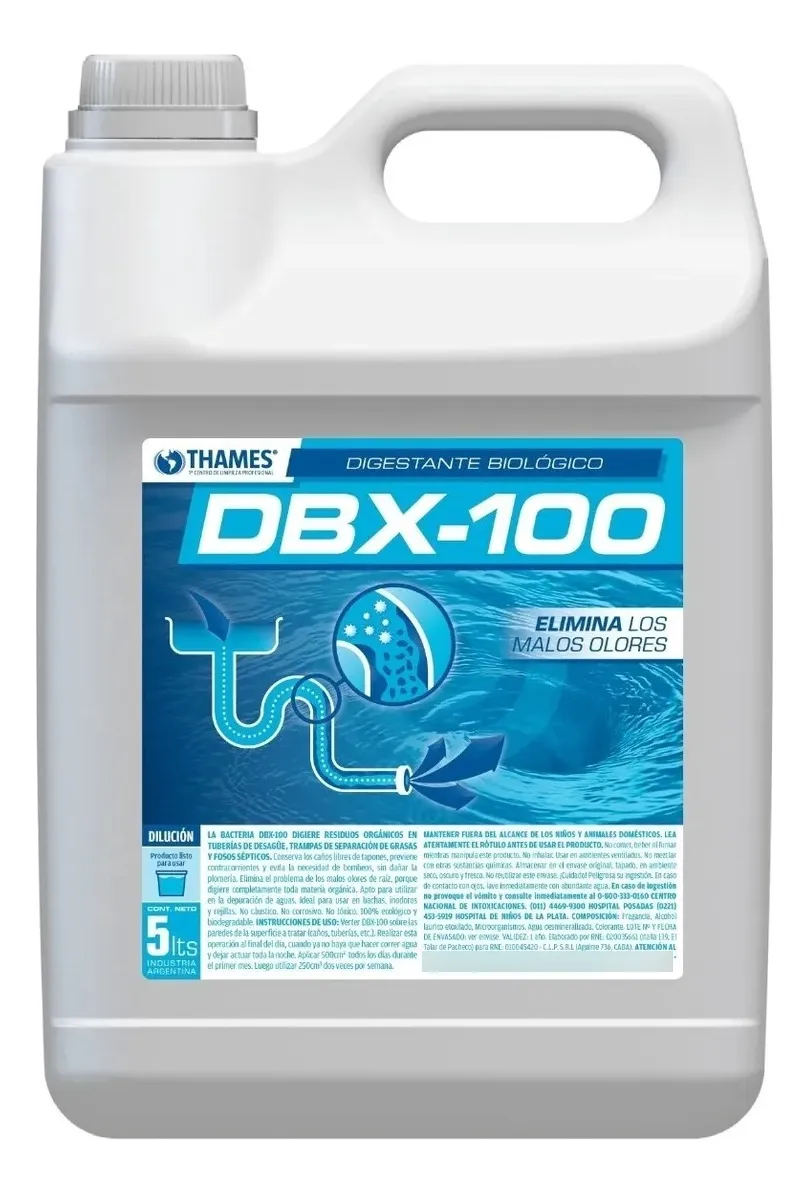 Destapa Cañerías Bacteria DBX-100 5 L | Ecológico y Biodegradable