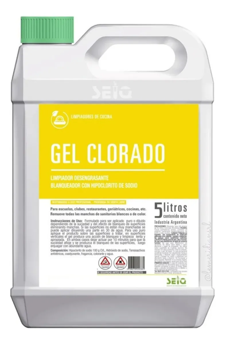Gel Clorado SEIQ 5 L | Limpieza, Blanqueo y Desinfección
