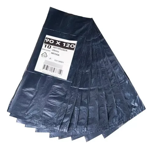 Bolsas de Residuos Reforzadas Negras 90 x 120 cm x50 Unidades