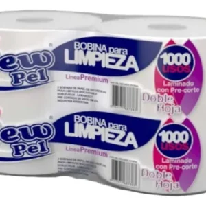 Bobina Industrial de Papel Doble Hoja New Pel 24 cm | Pack x 2 – 1000 Paños