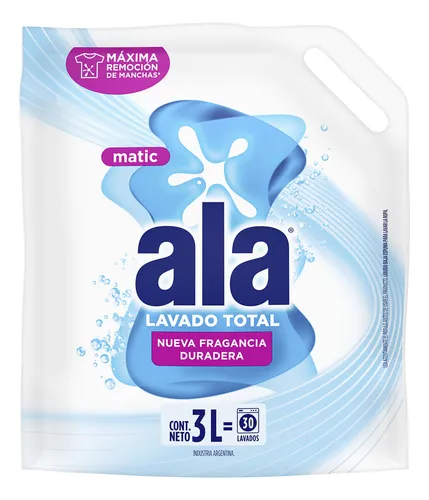 Jabón Líquido para Lavarropas Ala EcoLavado Fragancia Duradera 3 L