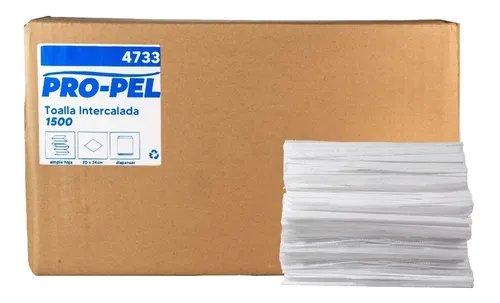 Toalla Papel Intercalada Blanca 20x24 MT 4 Paneles 1500 Unidades