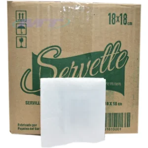 Servilletas de Papel Tissue Servette Blancas 24 x 24 cm | Caja x 1000 Unidades