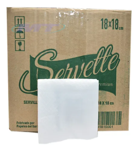 Servilletas de Papel Tissue Servette Blancas 24 x 24 cm | Caja x 1000 Unidades