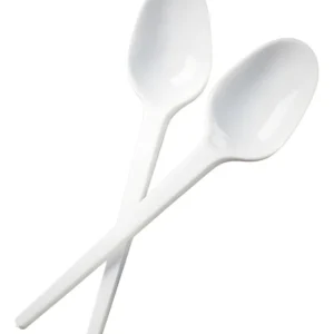 Cucharas Sundae Blancas de Plástico – Uso Gastronómico