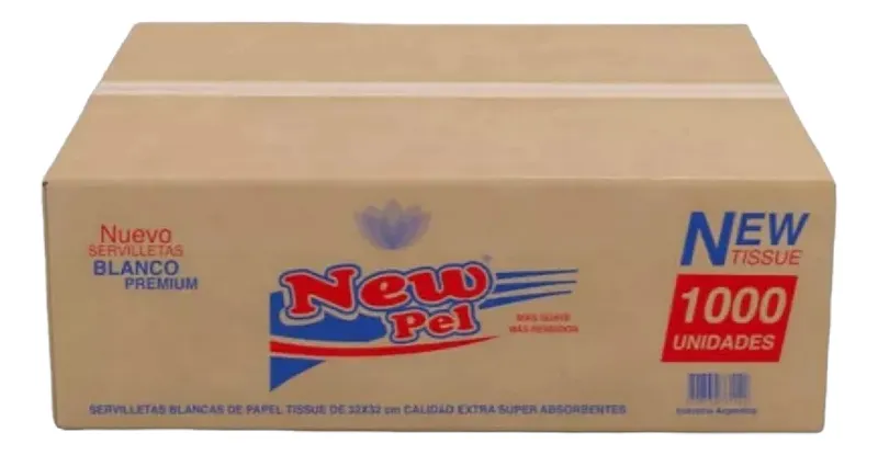 Servilletas de Papel New Pel 32x27 cm Caja x 1000 Unidades