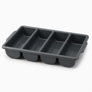 Batea Cubiertera Gastronómica 4 Compartimentos 53 cm – PEAD Gris